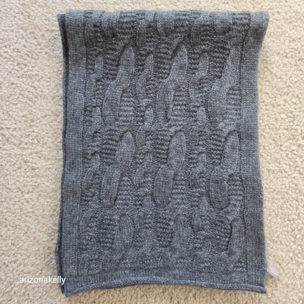 Nordstrom Cashmere Cable Knit Scarf Grey